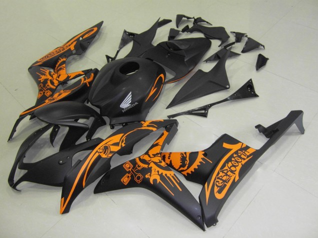 Matte Black Orange Sticker 2007-2008 Honda CBR600RR Motorcycle Fairings Matte Black Orange Sticker 2007-2008 Honda CBR600RR Motorcycle Fairings
