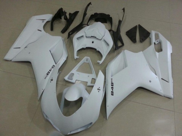 Matte White 2007-2014 Ducati 848 1098 1198 Motorcycle Fairings Matte White 2007-2014 Ducati 848 1098 1198 Motorcycle Fairings