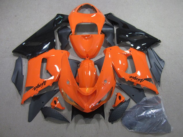 Orange Black Ninja 2005-2006 Kawasaki ZX6R Motorcycle Bodywork Orange Black Ninja 2005-2006 Kawasaki ZX6R Motorcycle Bodywork
