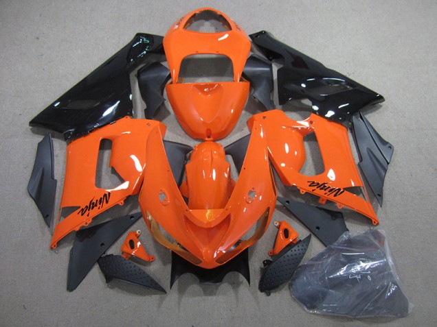 Orange Black Ninja 2005-2006 Kawasaki ZX6R Motorcycle Fairings Orange Black Ninja 2005-2006 Kawasaki ZX6R Motorcycle Fairings