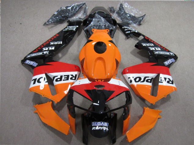 Orange Red Black Repsol 2005-2006 Honda CBR600RR Motorcycle Fairings Orange Red Black Repsol 2005-2006 Honda CBR600RR Motorcycle Fairings