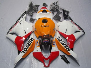 Orange Red White Repsol 2009-2012 Honda CBR600RR Motorcycle Fairings