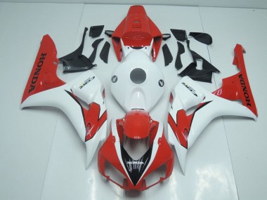 Orange Red and White 2006-2007 Honda CBR1000RR Motorcycle Fairings