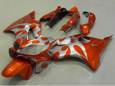 Orange Silver 2004-2007 Honda CBR600 F4i Motorcycle Fairings