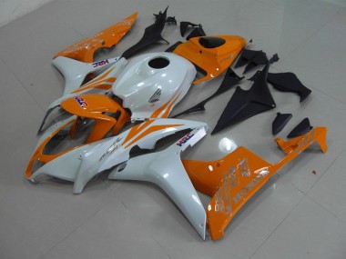 Pearl White Orange 2007-2008 Honda CBR600RR Motorcycle Fairings