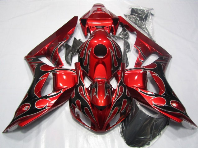 Red Black Flame 2006-2007 Honda CBR1000RR Motorcycle Fairings Red Black Flame 2006-2007 Honda CBR1000RR Motorcycle Fairings