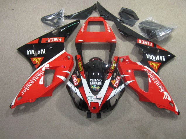 Red Black White Santander 1998-1999 Yamaha YZF R1 Motorcycle Fairings Red Black White Santander 1998-1999 Yamaha YZF R1 Motorcycle Fairings