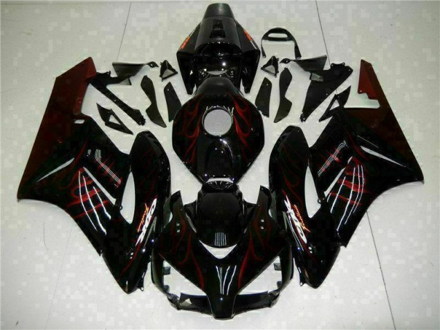 Red Flame Black 2004-2005 Honda CBR1000RR Motorcycle Fairings
