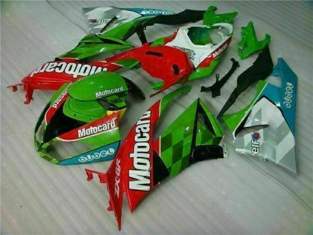 Red Green Motocard 2009-2012 Kawasaki ZX6R Motorcycle Fairings Red Green Motocard 2009-2012 Kawasaki ZX6R Motorcycle Fairings