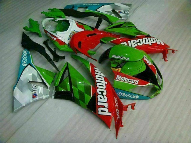Red Green Motocard 2009-2012 Kawasaki ZX6R Motorcycle Fairings Red Green Motocard 2009-2012 Kawasaki ZX6R Motorcycle Fairings