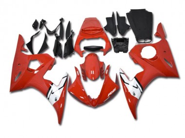 Red White 2003-2005 Yamaha YZF R6 Motorcycle Fairing
