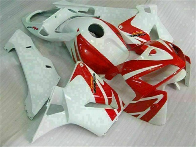 Red White 2005-2006 Honda CBR600RR Motorcycle Fairings Red White 2005-2006 Honda CBR600RR Motorcycle Fairings