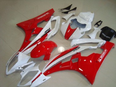 Red White 2006-2007 Yamaha YZF R6 Motorcycle Fairings