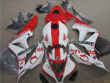Red White 2007-2008 Honda CBR600RR Motorcycle Fairing