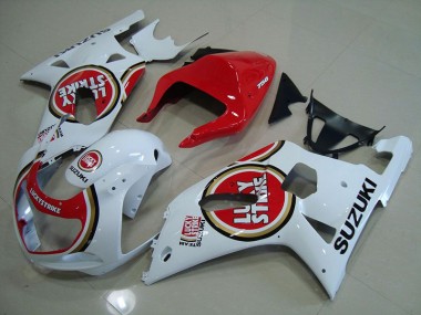 Red White Lucky Strike 2001-2003 Suzuki GSXR 750 Motorcycle Fairings