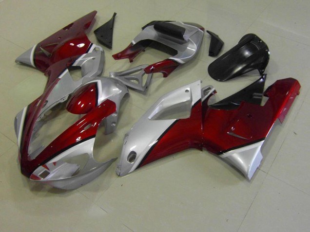 Red and Silver 2000-2001 Yamaha YZF R1 Motorcycle Fairings Red and Silver 2000-2001 Yamaha YZF R1 Motorcycle Fairings