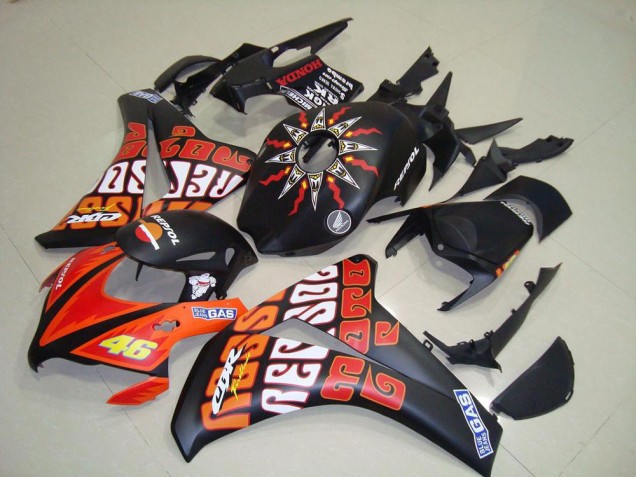 Rossi Matte Black 2008-2011 Honda CBR1000RR Motorcycle Fairings Rossi Matte Black 2008-2011 Honda CBR1000RR Motorcycle Fairings