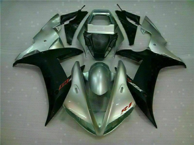 Silver Black 2002-2003 Yamaha YZF R1 Motorcycle Fairing Silver Black 2002-2003 Yamaha YZF R1 Motorcycle Fairing