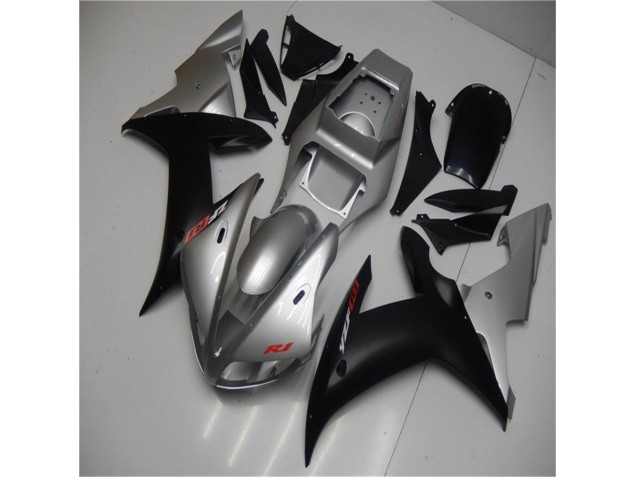 Silver Black 2002-2003 Yamaha YZF R1 Motorcycle Fairings Silver Black 2002-2003 Yamaha YZF R1 Motorcycle Fairings
