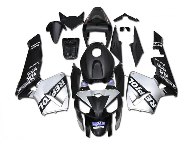 Silver Repsol Black 2005-2006 Honda CBR600RR Motorcycle Fairings