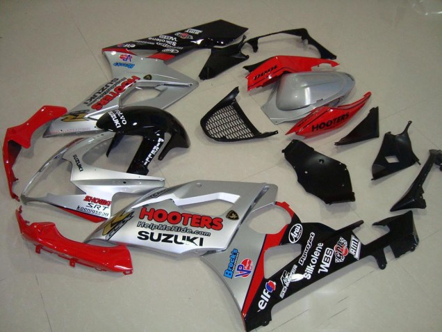 Silver and Red 2005-2006 Suzuki GSXR 1000 Motorcycle Fairings Silver and Red 2005-2006 Suzuki GSXR 1000 Motorcycle Fairings