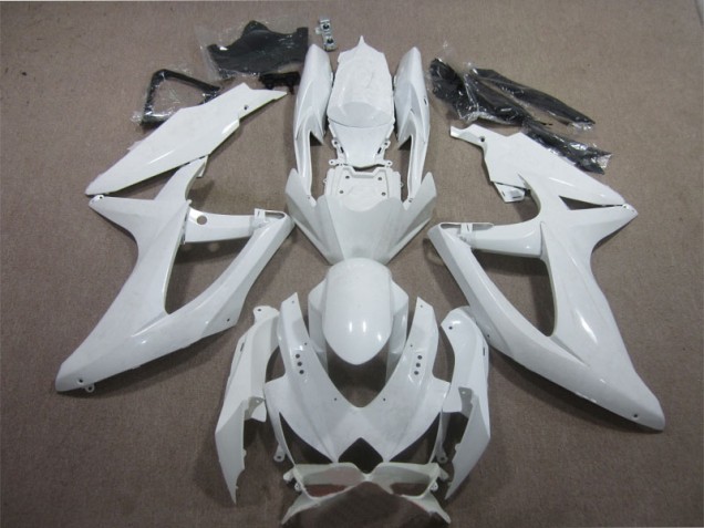 White 2008-2010 Suzuki GSXR 600 Motorcycle Fairings White 2008-2010 Suzuki GSXR 600 Motorcycle Fairings
