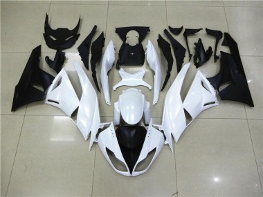 White 2009-2012 Kawasaki ZX6R Motorcycle Fairings