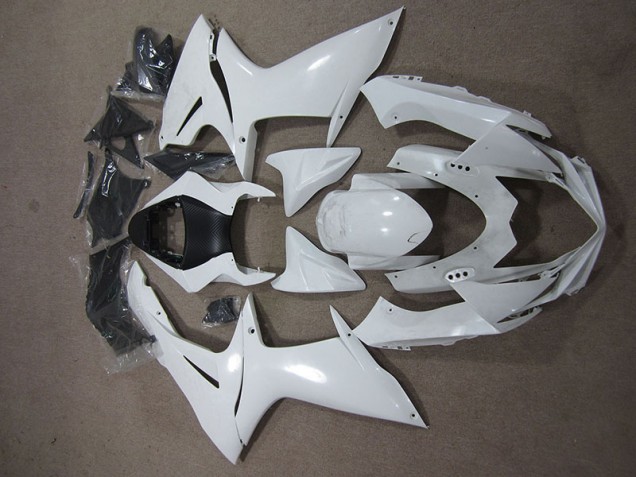 White 2011-2021 Suzuki GSXR 600 Motorcycle Fairings White 2011-2021 Suzuki GSXR 600 Motorcycle Fairings