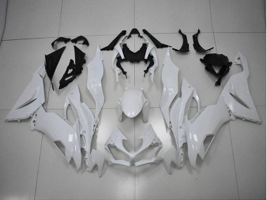 White 2019-2023 Kawasaki ZX6R Motorcycle Fairings