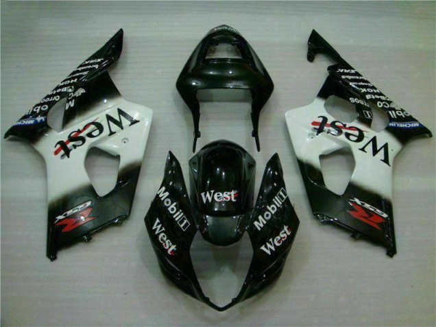 White Black 2003-2004 Suzuki GSXR 1000 Full Motorcycle Fairing Kits White Black 2003-2004 Suzuki GSXR 1000 Full Motorcycle Fairing Kits