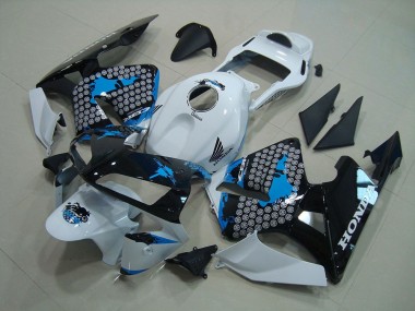 White Black Blue 2003-2004 Honda CBR600RR Motorcycle Fairings