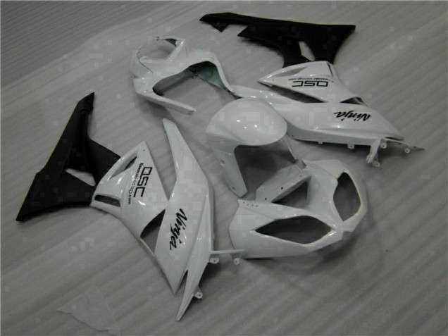 White Black Ninja 2009-2012 Kawasaki ZX6R Motorcycle Fairings