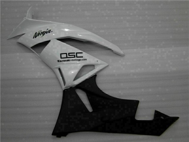 White Black Ninja 2009-2012 Kawasaki ZX6R Motorcycle Fairings