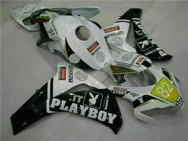 White Black Playboy 2008-2011 Honda CBR1000RR Motorcycle Fairings