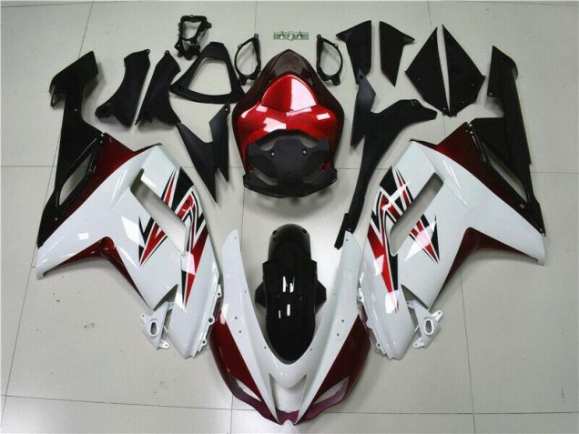 White Black Red 2007-2008 Kawasaki ZX6R Motorcycle Fairings White Black Red 2007-2008 Kawasaki ZX6R Motorcycle Fairings