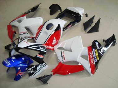 White Black Red Lee 2003-2004 Honda CBR600RR Motorcycle Fairings