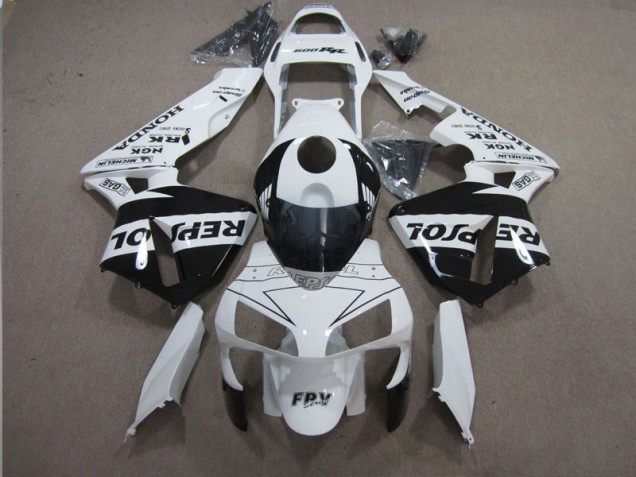 White Black Repsol 2003-2004 Honda CBR600RR Motorcycle Fairings White Black Repsol 2003-2004 Honda CBR600RR Motorcycle Fairings