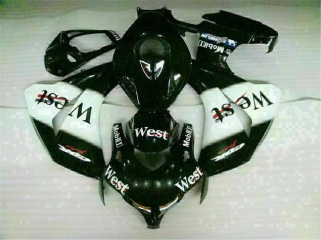 White Black West 2008-2011 Honda CBR1000RR Motorcycle Fairings