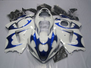 White Blue 1996-2007 Suzuki GSXR 1300 Hayabusa Motorcycle Fairings