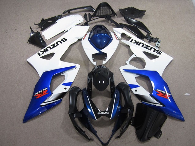 White Blue 2005-2006 Suzuki GSXR 1000 Motorcycle Fairing White Blue 2005-2006 Suzuki GSXR 1000 Motorcycle Fairing