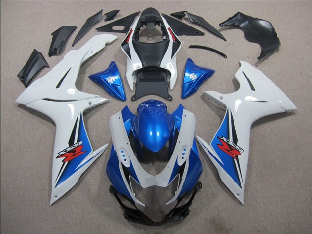 White Blue 2011-2021 Suzuki GSXR 600 Motorcycle Fairings White Blue 2011-2021 Suzuki GSXR 600 Motorcycle Fairings
