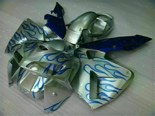 White Blue Flame 2005-2006 Honda CBR600RR Motorcycle Fairings White Blue Flame 2005-2006 Honda CBR600RR Motorcycle Fairings
