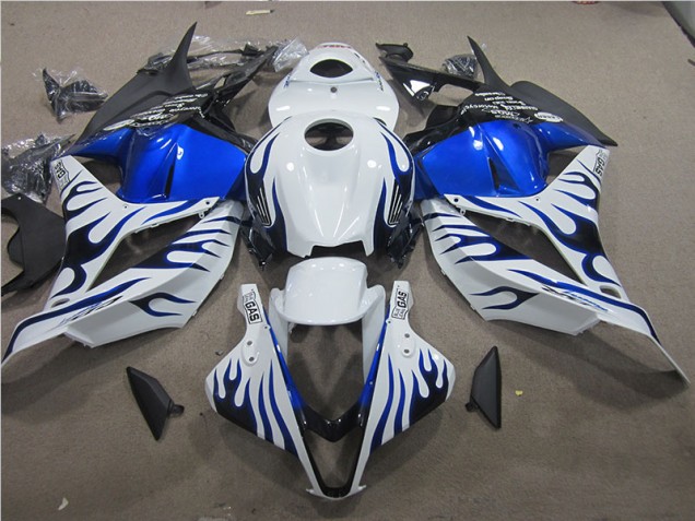 White Blue Flame 2009-2012 Honda CBR600RR Motorcycle Fairings White Blue Flame 2009-2012 Honda CBR600RR Motorcycle Fairings