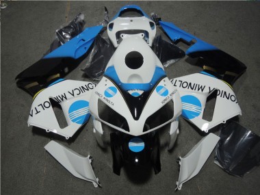 White Blue Konica Minolta 2005-2006 Honda CBR600RR Motorcycle Fairing