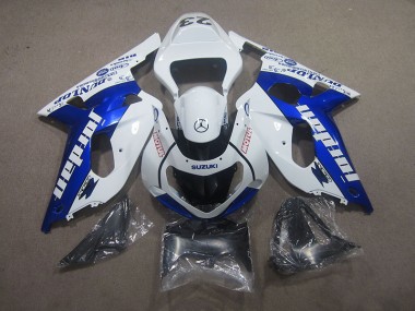 White Blue Motul 2001-2003 Suzuki GSXR 750 Motorcycle Fairings