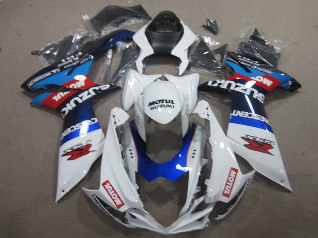 White Blue Motul 2011-2021 Suzuki GSXR 600 Motorcycle Fairings White Blue Motul 2011-2021 Suzuki GSXR 600 Motorcycle Fairings