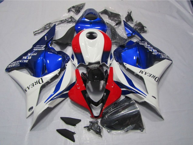 White Blue Red DREAM 2009-2012 Honda CBR600RR Motorcycle Fairing White Blue Red DREAM 2009-2012 Honda CBR600RR Motorcycle Fairing