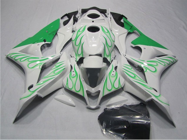 White Green Flame 2007-2008 Honda CBR600RR Motorcycle Fairings White Green Flame 2007-2008 Honda CBR600RR Motorcycle Fairings