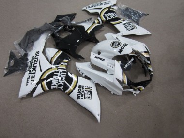 White Lucky Strike Black Motul 2011-2021 Suzuki GSXR 750 Motorcycle Fairings
