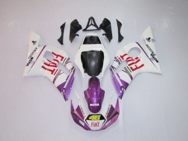 White Purple Fiat 46 1998-2002 Yamaha YZF R6 Motorcycle Fairings